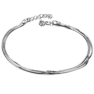 DAMEN FUßKETTCHEN IN SILBER AUS EDELSTAHL FUßKETTE FUß SCHMUCK KETTE GESCHENK - Bild 1 von 5