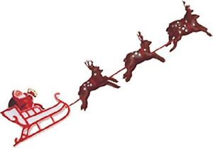 Oasis Supply Santa on Sleigh with Reindeer Christmas Cake Decoration Topper