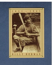 BILLY HERMAN, Chicago Cubs Greats HOF | Old Style Beer 1992 commemorative card