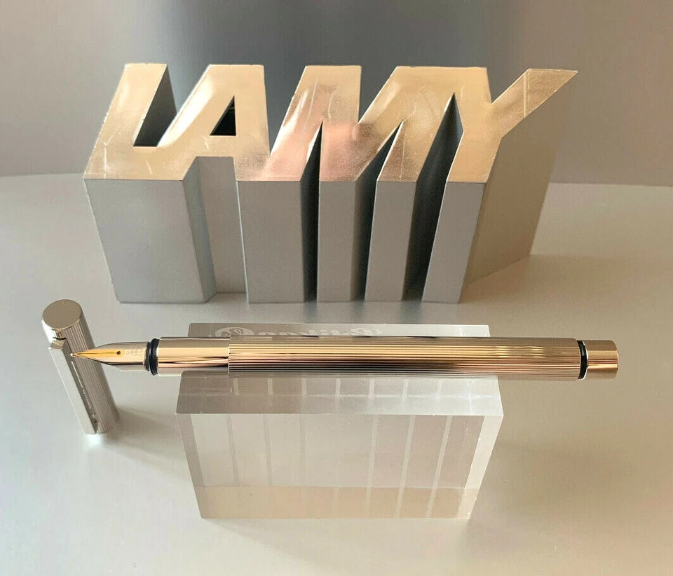 Lamy cp1 Füllhalter 14 kt. Goldfeder Füllfederhalter Platinum Finish F M B  - Bild 1 von 4