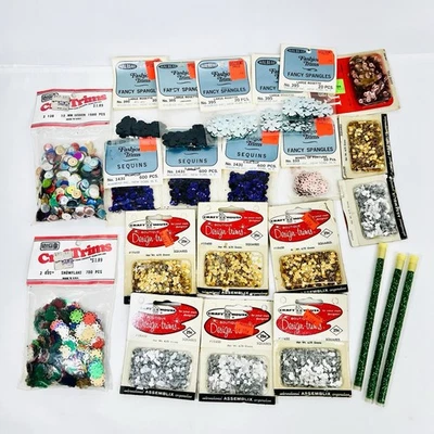 Craft House Design Trims Fancy Spangles Sequins Lot Of 20 Squares Snow Vintage - Image 1 of 4