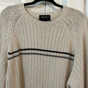 Vintage Eddie Bauer Herren Rundhals Pullover Beige XL 100% Baumwolle - Bild 1 von 7