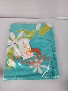 New PLUMERIA SUN Hawaii SARONG blue green white Swimsuit COVER UP wrap - Picture 1 of 1
