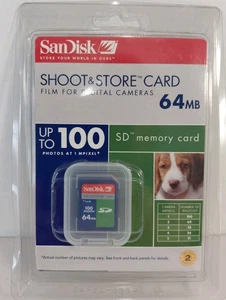 New SanDisk 64 MB Shoot & Store Secure Digital Memory Card (SDSDS-64-A10) - Picture 1 of 3