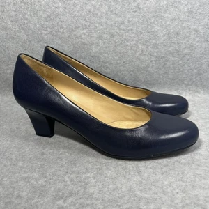 Trotters Signature Penelope Women 8.5 M Navy Blue Leather Pump Flight Attendant - Picture 1 of 16