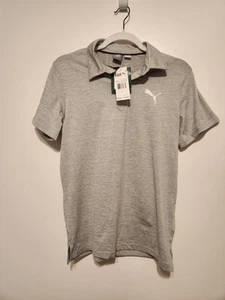 NWT BOYS PUMA LOGO GRAY POLO GOLF SPORTS SHORT SLEEVE SHIRT SIZE LARGE 14-16 - Picture 1 of 6