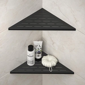 Corner Shower Shelf, 12" Matte Black 304 Stainless Steel Slot Design Recessed... - Picture 1 of 7