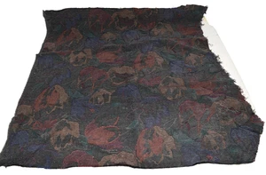 Vintage Kirk Brummel Purple Floral Thick Upholstery Fabric 26" x 27" - Picture 1 of 4