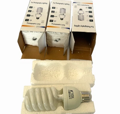 3PC COWBOY STUDIO BULB 110V 45W 5500K RoHS PHOTO SPIRAL COMPACT FLUORESCENT LAMP - Image 1 of 4