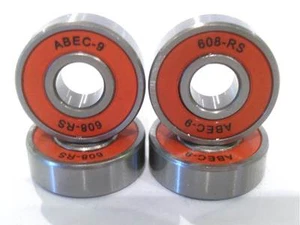 RED ABEC 9 608 RS WHEEL BEARINGS FOR SKATEBOARD STUNT SCOOTER SPARES PARTS 11 NR - Picture 1 of 2