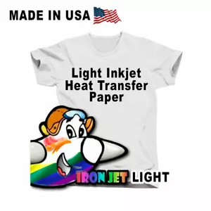 Papel de transferencia de calor de hierro por inyección de tinta para luz 50 hojas 8,5x11 luz de chorro de hierro - Imagen 1 de 3