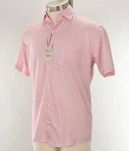 Peter Millar rosa geometrisches MONROE kurzärmliges Hemd mit Knopfleiste SMALL neu mit Etikett - Bild 1 von 3