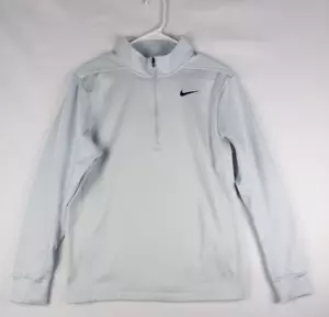 Nike Dri Fit Sweater Mens Small White Half Zip Pullover Golf Top Fleece - Picture 1 of 6