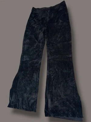 & Other Stories Crushed Velvet Lounge Stretchy Pants Flare With Slit Sides XL - Image 1 of 4