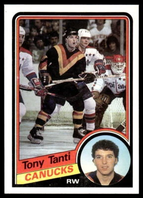1984-85 Topps #141 Tony Tanti NM Set Break Vancouver Canucks - Image 1 of 2