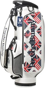 PSYCHO BUNNY Golf Men's Caddy Bag FLAG 9 x 46 inch 3.4kg White PBMG2FC5 - Picture 1 of 5
