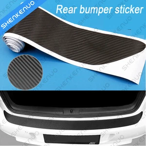 🔥4D Car Auto Carbon Fiber Plate Sticker Sill Scuff Cover Trunk Protection Strip - Picture 1 of 11