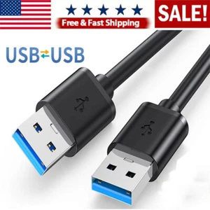 USB 3.0 A Male to A Male Cable Data Transfer Super Speed Power Charger Metal 3FT - Picture 1 of 14
