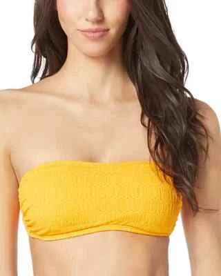 Top de bikini Vince Camuto L53643 para mujer mango con textura bandeau talla mediana Foto 1 de 3