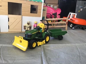 Bruder 1:16 John Deere ride on mower with figure and trailer. - Picture 1 of 5