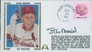 Stan Musial Cardinals Signed Hit Record Limited Edition Cachet JSA Authenticated - Picture 1 of 3