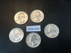 (5)1963 25C Washington Quarters - (4)1963-D And (1)1963-P - Picture 1 of 2