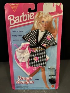 1993 Vintage Mattel Barbie  DREAM VACATION Going to PARIS Clothing Set - Picture 1 of 2
