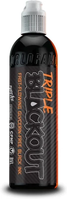 World Famous Tattoo Ink - Triple Blackout Tattoo Ink - Dark & Bold Black Shade - Foto 1 de 4