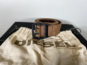 VTG Diesel Black Gold Brown Cognac Calf Leather Belt Buckled 40 inches - Picture 1 of 12