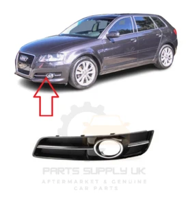 NUOVO PER AUDI A3 2008-2012 PARAURTI ANTERIORE FENDINEBBIA GRIGLIA CON CROMO SINISTRO - Foto 1 di 3