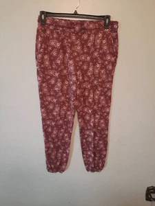 Lucky Brand size L Red Floral Light Weight Pants - Picture 1 of 3
