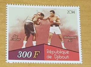MUHAMMAD ALI - 2014 Republique De Djibouti 300F stamp + Joe Frazier - Picture 1 of 3