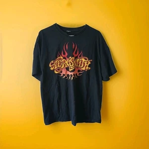 Vintage Y2K Aerosmith Unisex L Tee Grafik T-Shirt Stoffpuppe Totenkopf Flammen gebraucht - Bild 1 von 8