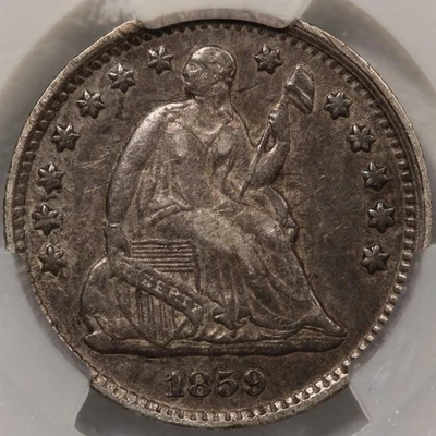 Media moneda de diez centavos Liberty Seated 1859-O CACG XF-40 CAC Foto 1 de 4