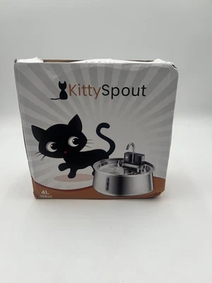 Fuente de agua Kitty Spout Cat acero inoxidable 4L con filtros adicionales Foto 1 de 4