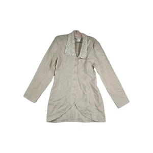 Vintage Jessica McClintock Women’s Blazer Coat Jacket Size 10 100% Linen - Picture 1 of 10