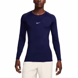 Nike Pro Dri-FIT Tight Fit Kompression Langarmshirt Marineblau Herren Größe Large - Bild 1 von 3