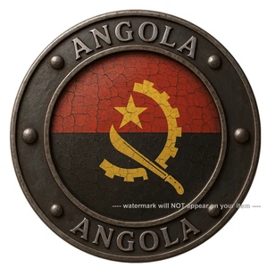 Pegatina de vinilo decorativa bandera país Angola #S 009 - dos piezas - Imagen 1 de 1