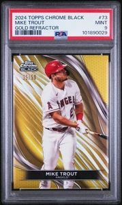 2024 Topps cromo negro Mike Trout #73 refractor dorado 05/50 PSA 9 - Imagen 1 de 2