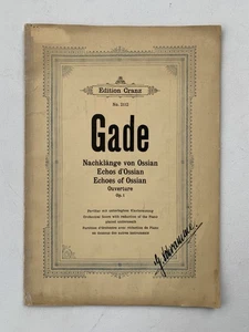 Notas. Gade. Ronidos de Ossian. Obertura. Opus 1.  Partitura. - Imagen 1 de 1