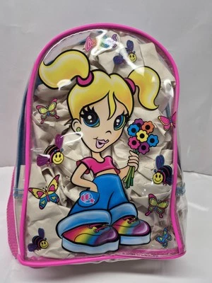 Bolsa de libros Lisa Frank transparente vintage años 90 rosa intenso  Foto 1 de 4
