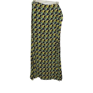 FLAX Maxi Skirt Wrap Abstract Made In Lithuania Rayon Womens Small - Picture 1 of 6