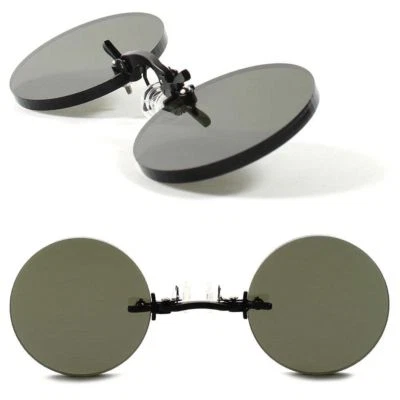 Disfraz gótico vintage retro sin marco Pince Nez cosplay negro redondo gafas de sol Foto 1 de 4