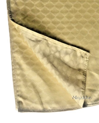 Lenox Table Runner Holiday Decorative Ogee Yellow Gold 14x70" Christmas NYE - Image 1 of 4