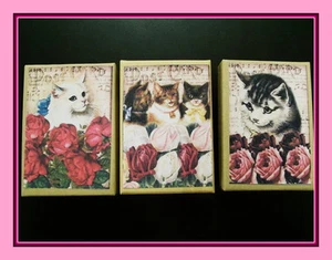 SET DI TRE CARTOLINE GATTINO SCATOLE REGALO - GATTI E GATTINI DALL'ASPETTO VINTAGE - Foto 1 di 2