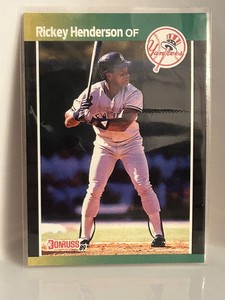 1989 Donruss Rickey Henderson #245 HOF A's Yankees (2) Variations *Denotes* Inc