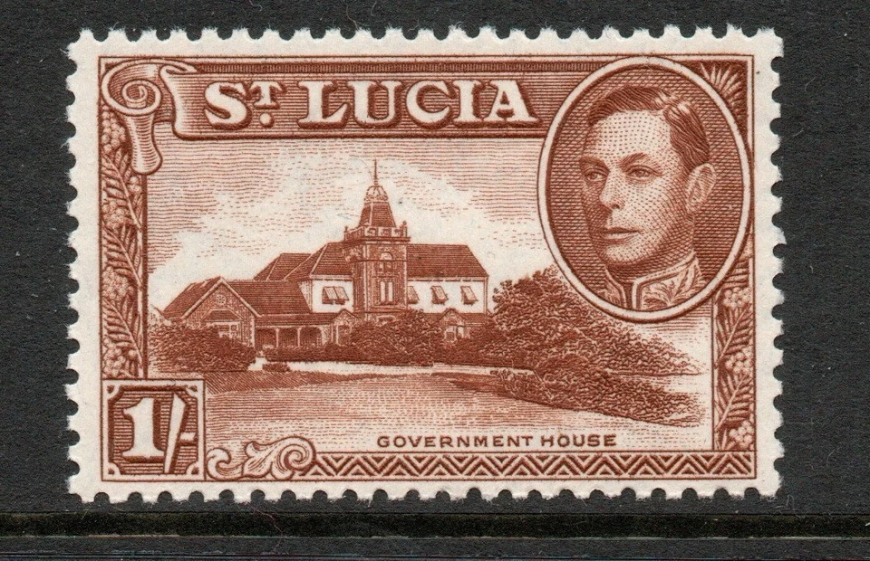 Santa Lucía 1938-48 1/- Marrón perf 12 SG 135a Mnh. Foto 1 de 1