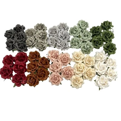 50 Mixed 10 Colors (2"or5cm) Paper Flower Wedding Scrapbook ( R77L-50SET-ฺB/2 ) - Image 1 of 4
