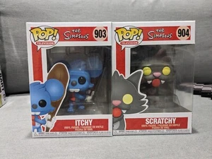 Funko Pop Animation The Simpsons Itchy And Scratchy 903 904 Vinyl Spielzeug Figur SET - Bild 1 von 1