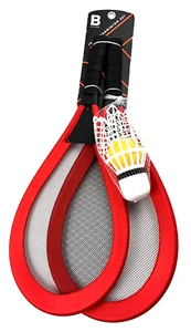 Black Series Jumbo Badminton Game Set 2 LG Red Rackets, Ball, Shuttlecock, NEW! - Picture 1 of 10